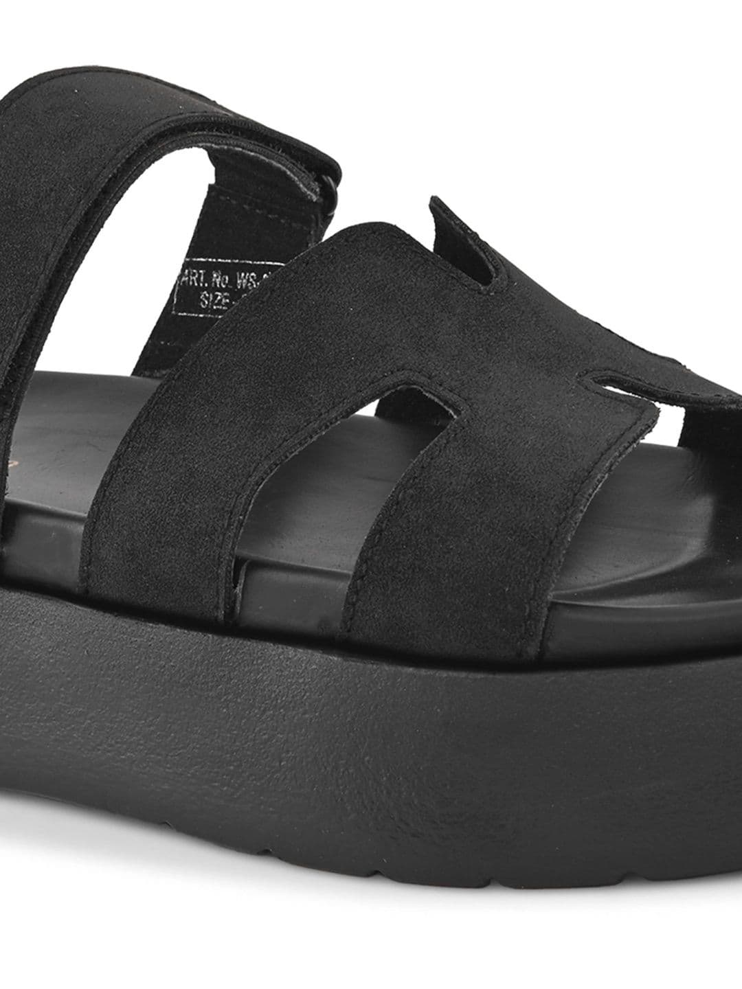 San Frissco Men Black Casual Wide Strap Sandals with Cushioned Footbed and Chunky Sole thumbnail 7