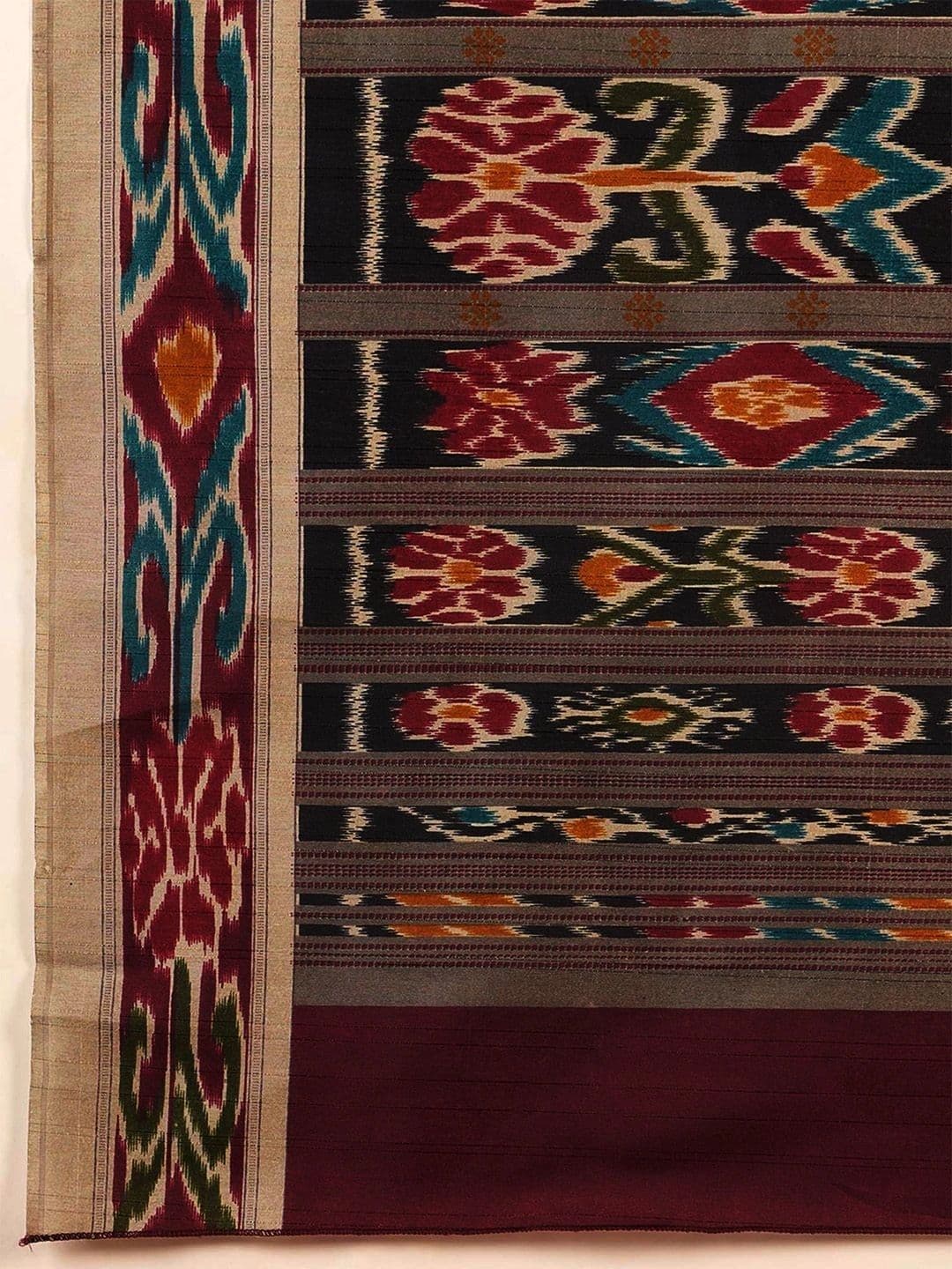Anouk Ethnic Motifs Silk Blend Designer Ikat Saree thumbnail 5