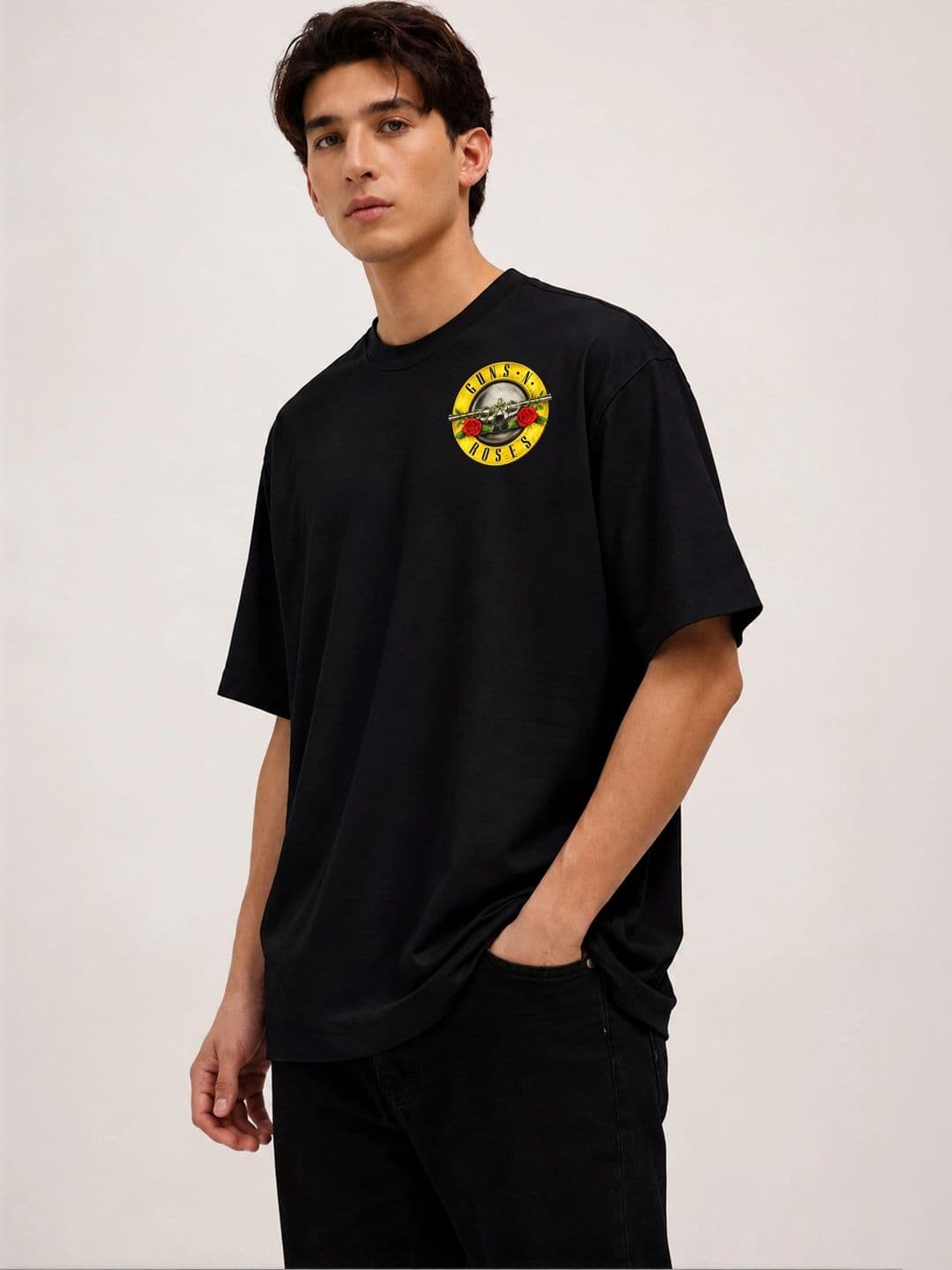 Moda rapido X TOGS & TERRE Men Printed Drop-Shoulder Sleeves Organic Cotton Blend T-shirt thumbnail 4