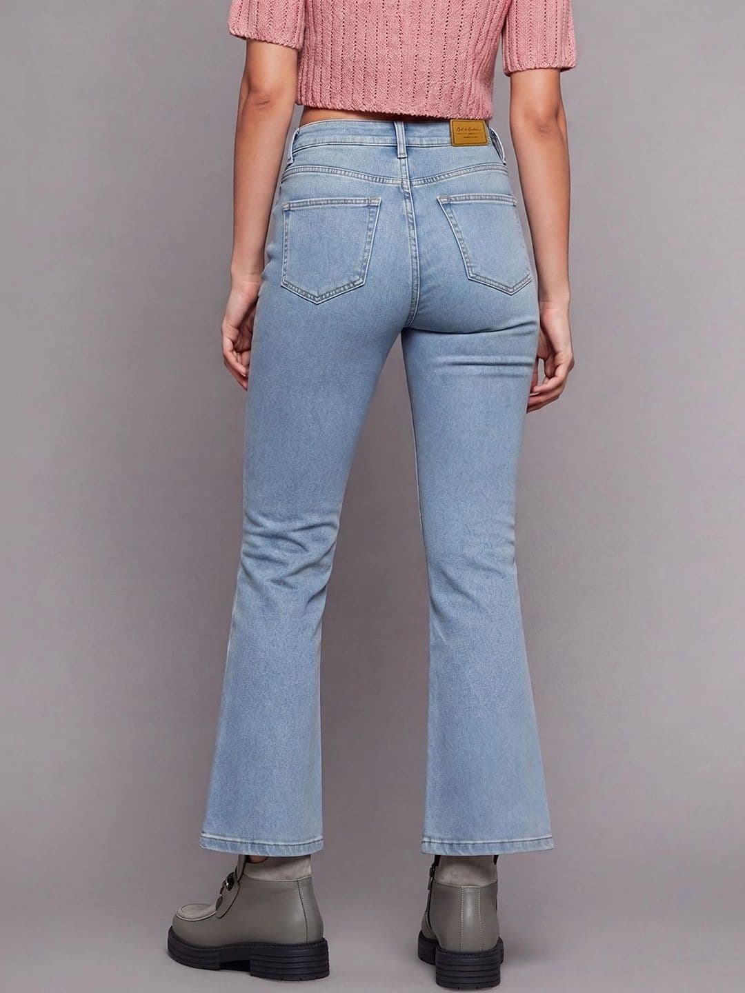 Mast & Harbour Women Bootcut High-Rise Heavy Fade Stretchable Jeans thumbnail 3
