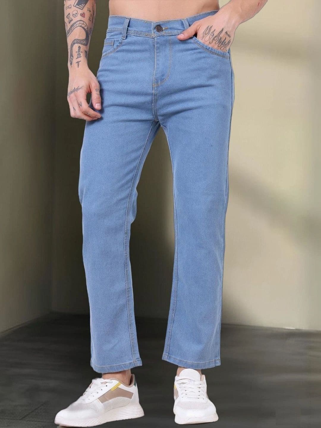 UNIFAV FASHION Men Straight Fit Mid-Rise Jeans thumbnail 5