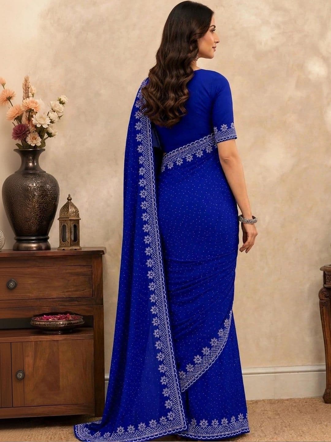 KALINI Embellished Sequinned Silk Blend Bhagalpuri Saree thumbnail 5