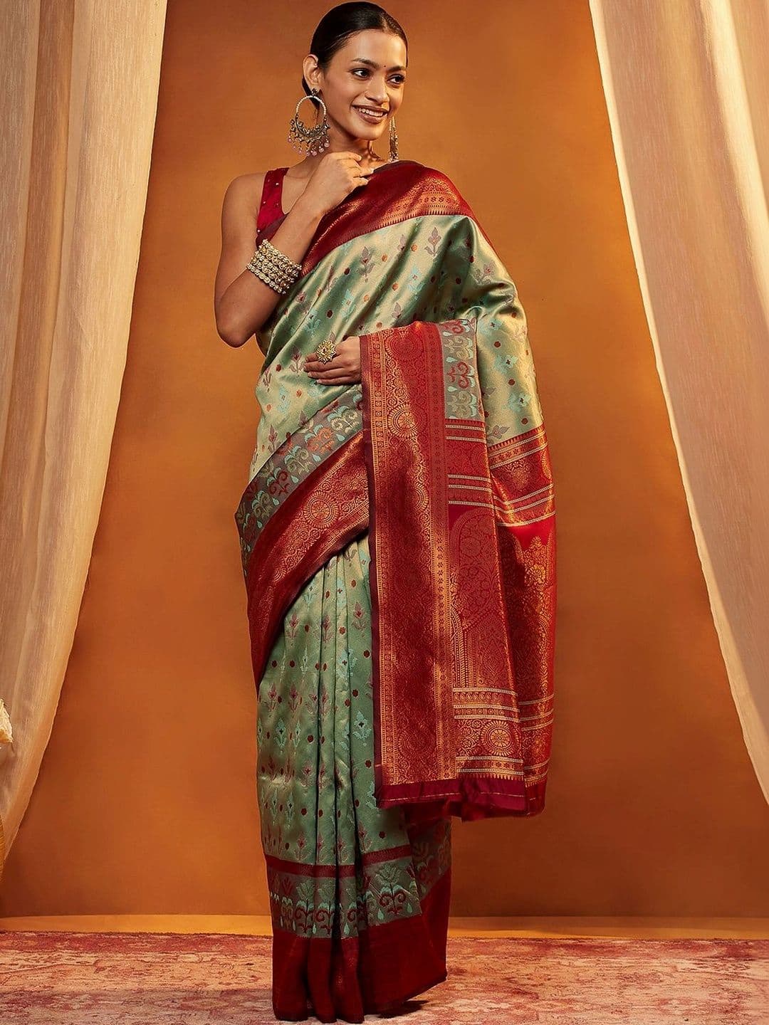 Garden Vareli Woven Design Zari Art Silk Saree - view 1
