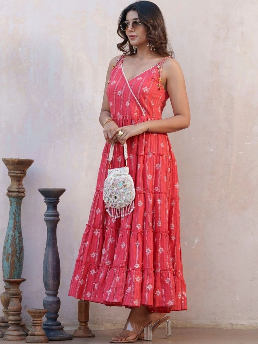 Sangria Print A-Line Maxi Dress thumbnail 6