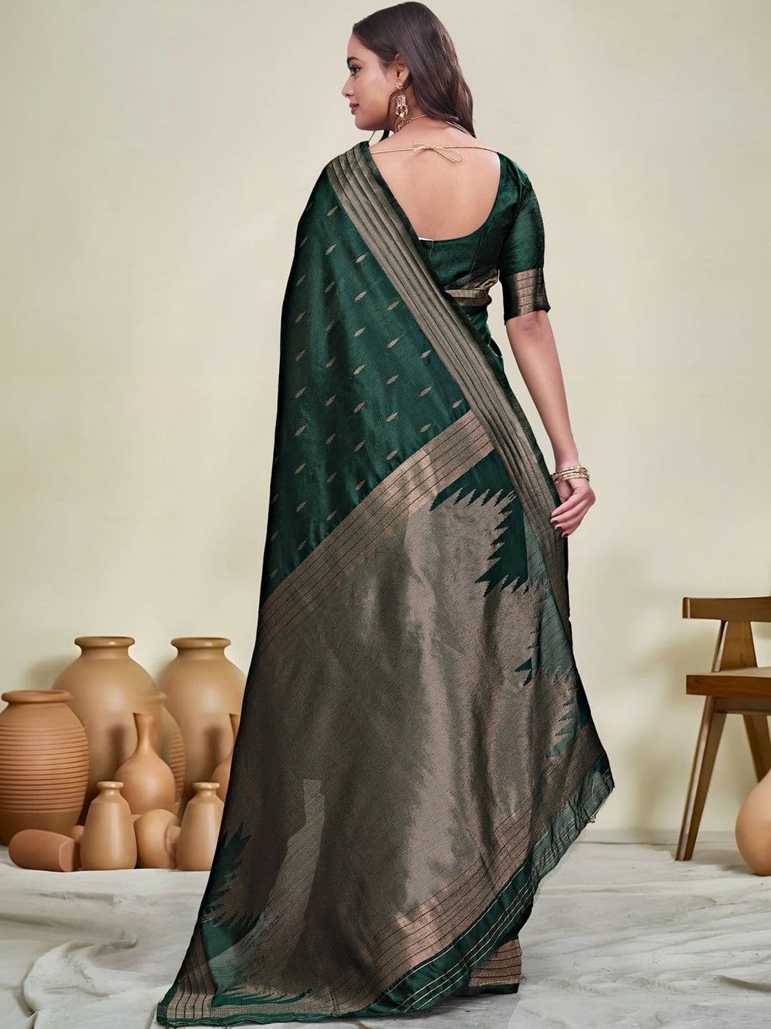 KALINI Woven Design Zari Silk Blend Saree thumbnail 5