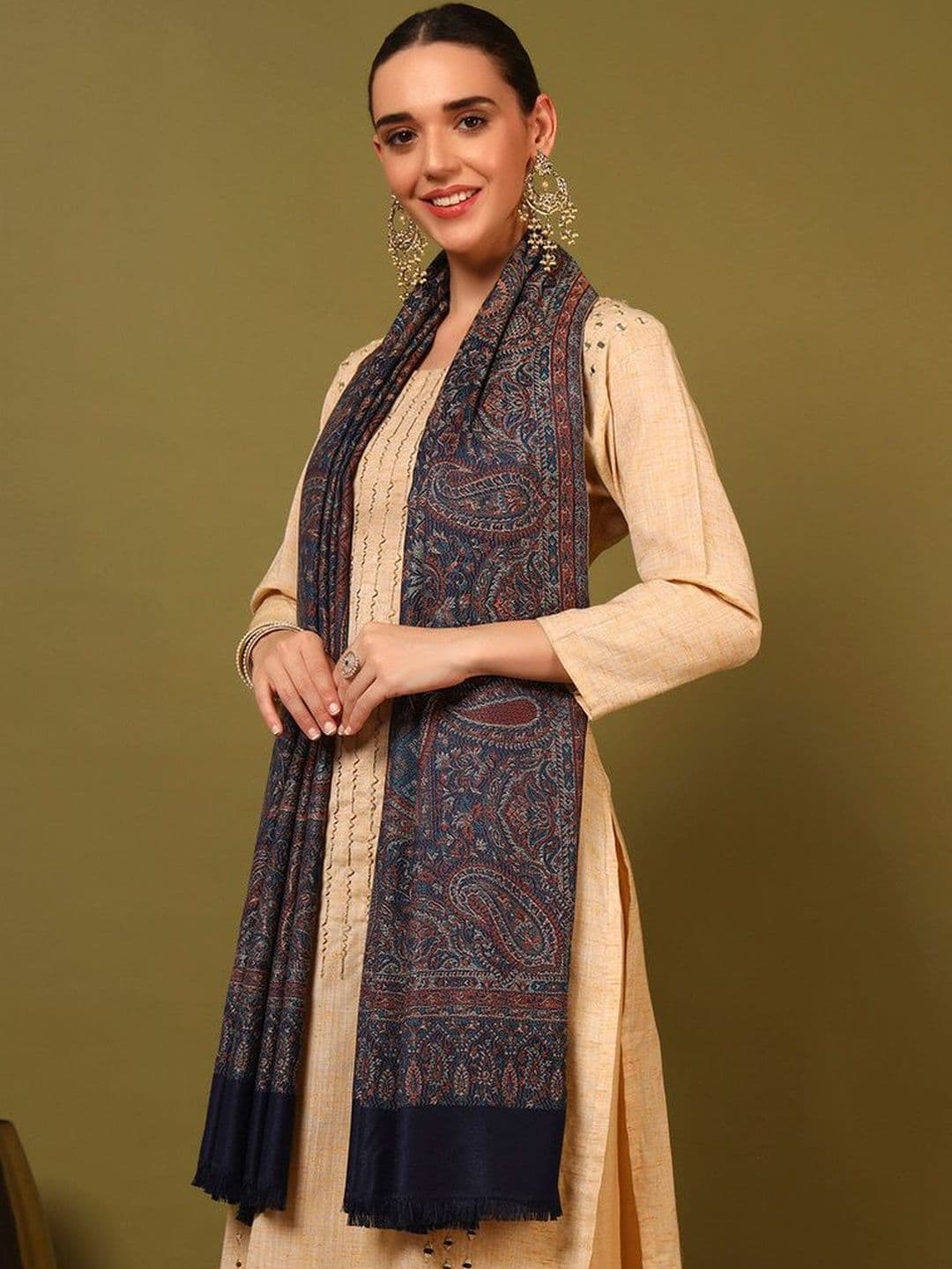 KANIDAR Women Woven Design Shawl thumbnail 5