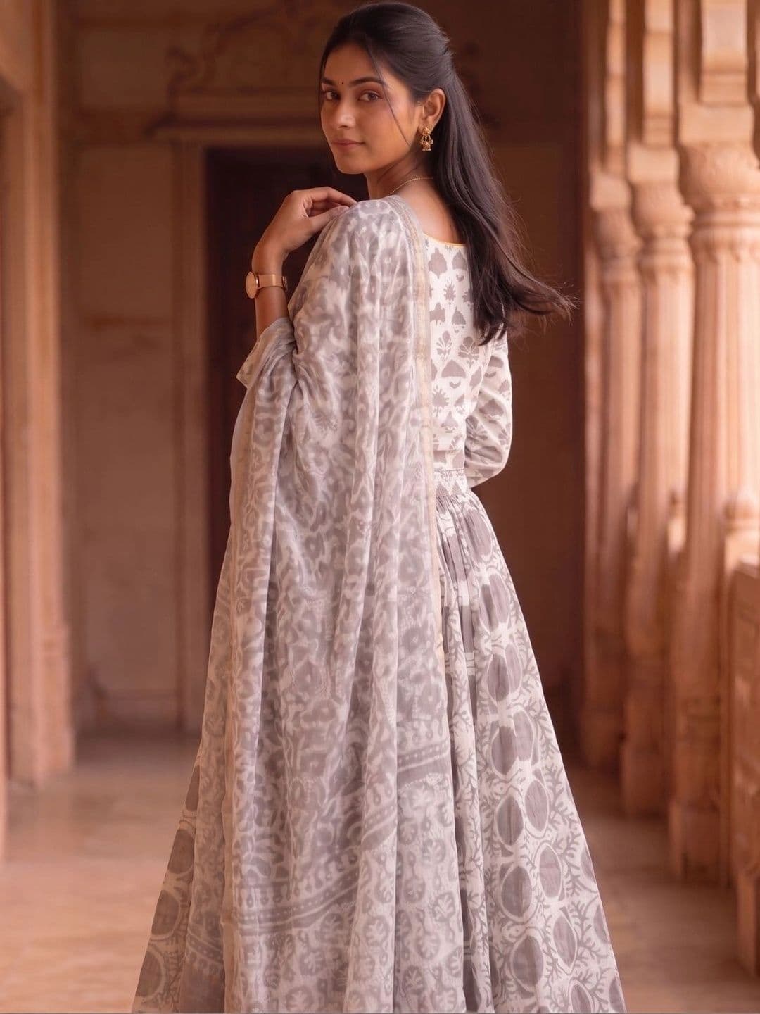 Avishya Printed Block Print Ready to Wear Lehenga & Blouse With Dupatta thumbnail 6