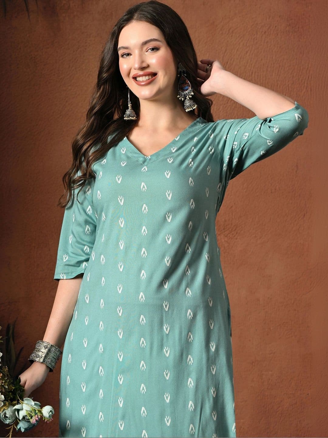 Sangria Women Ethnic Motifs Printed Kurta thumbnail 6
