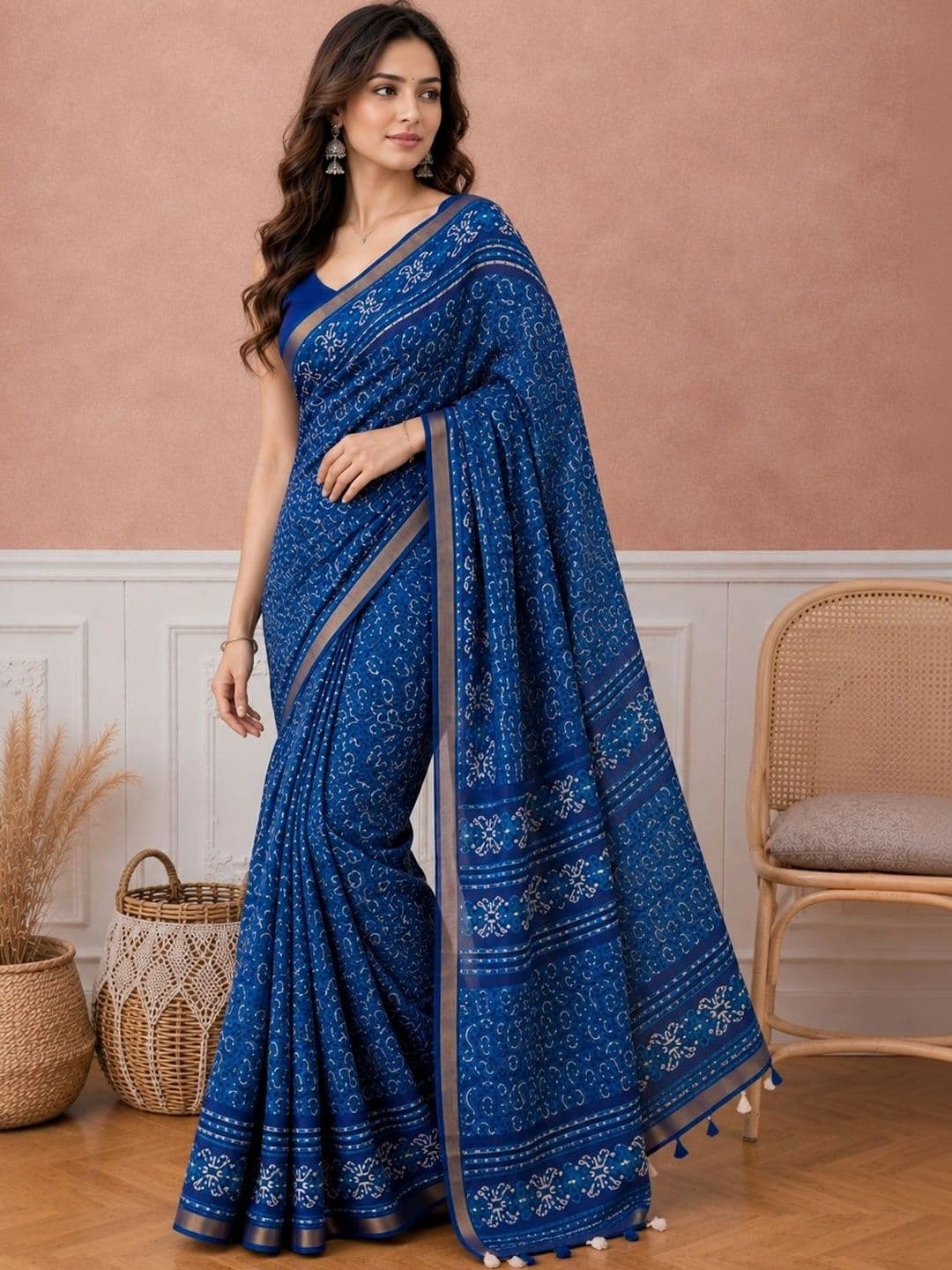 all about you Silk Cotton Designer Saree thumbnail 2