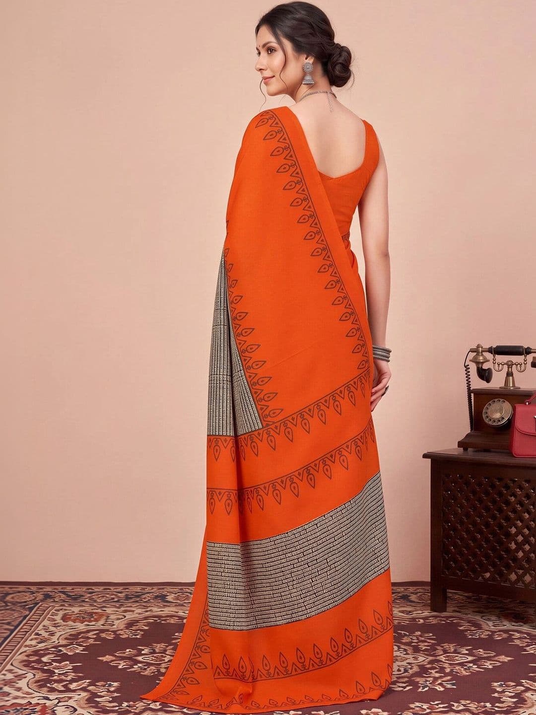 Anouk Ethnic Motifs Silk Blend Designer Bhagalpuri Saree thumbnail 5