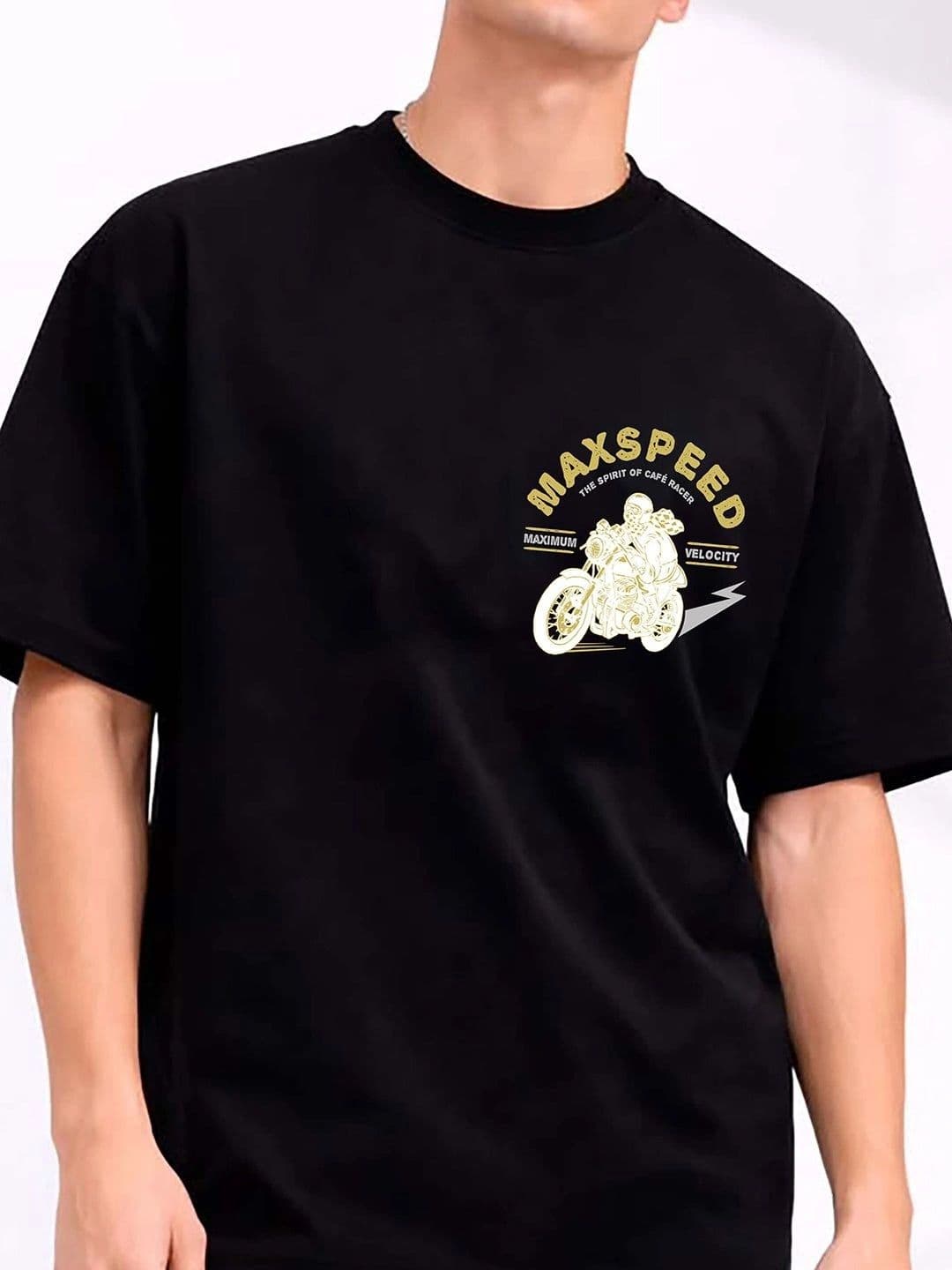 Mast & Harbour Men Printed Drop-Shoulder Sleeves T-shirt thumbnail 4