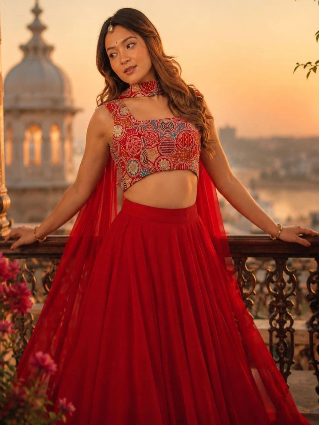 House of Pataudi Printed Ready to Wear Lehenga & Blouse With Dupatta thumbnail 5