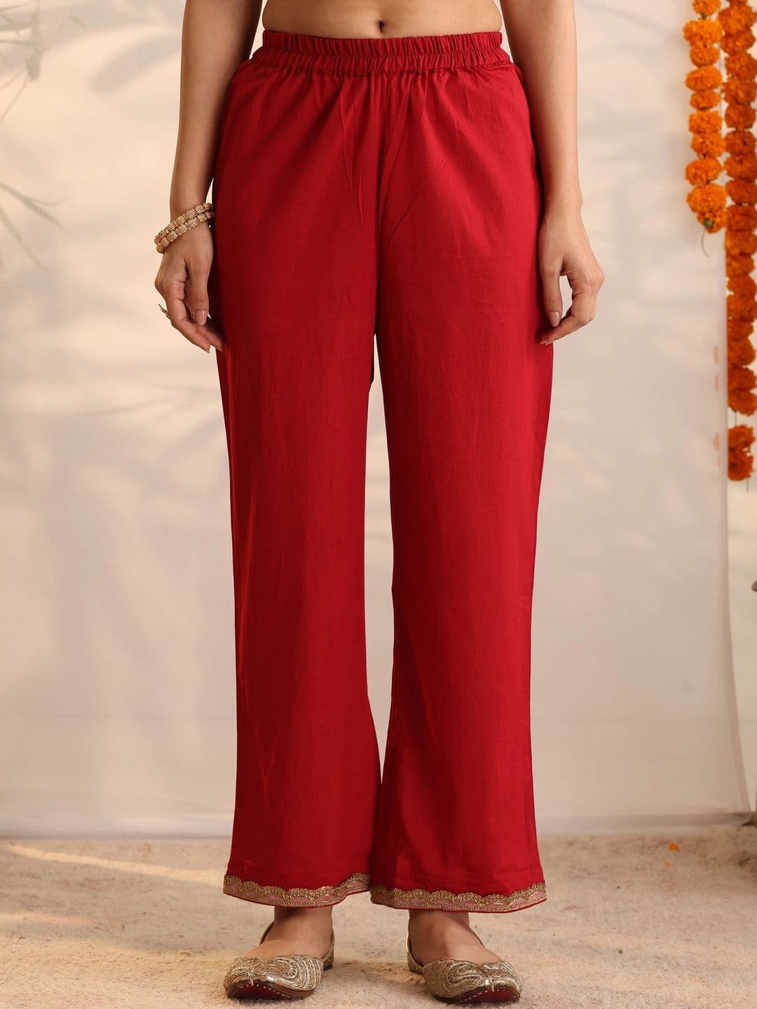 Khushal K Women Ethnic Motifs Embroidered Sequinned Pure Cotton Kurta with Trousers & With Dupatta thumbnail 6