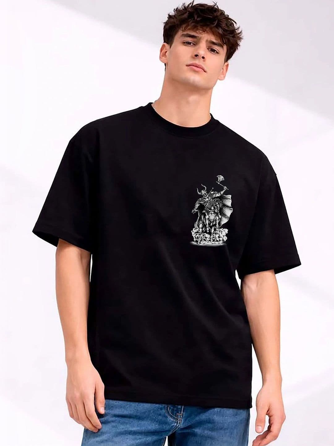 Mast & Harbour Men Printed Drop-Shoulder Sleeves T-shirt - view 1