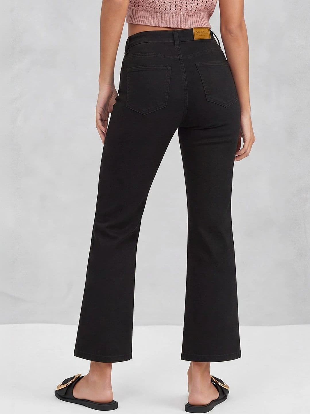 Mast & Harbour Women Bootcut High-Rise Heavy Fade Stretchable Jeans thumbnail 3