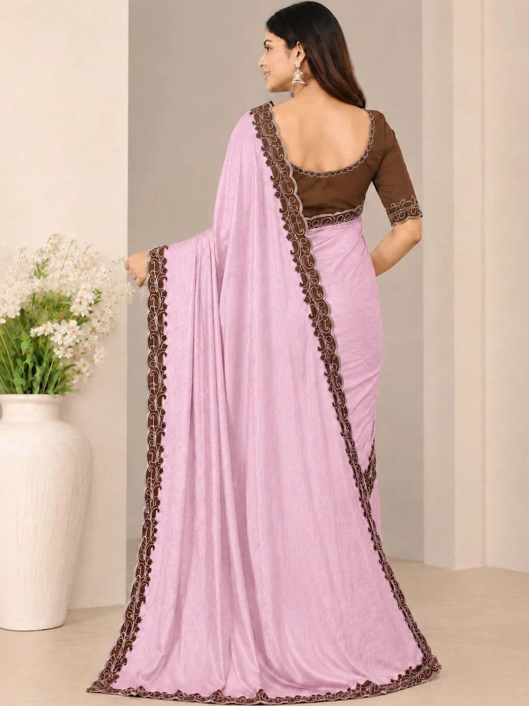 NILRUDRA Embroidered Pure Georgette Banarasi Saree thumbnail 4