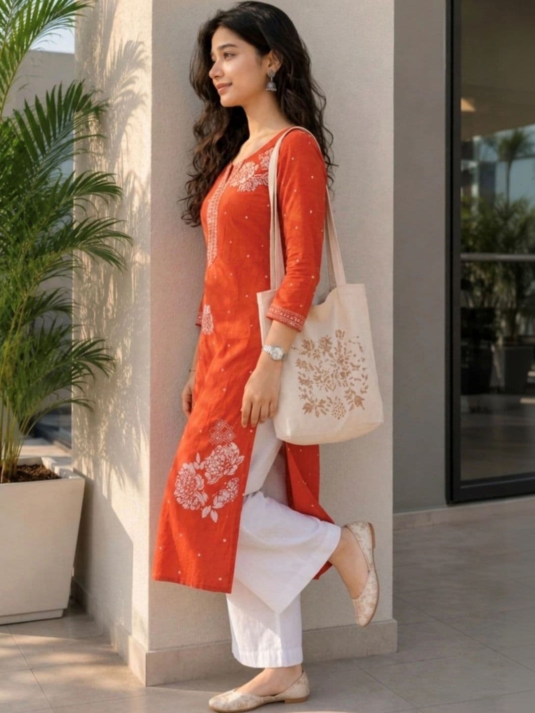 Zyla Women Floral Printed Thread Work Kurta thumbnail 2