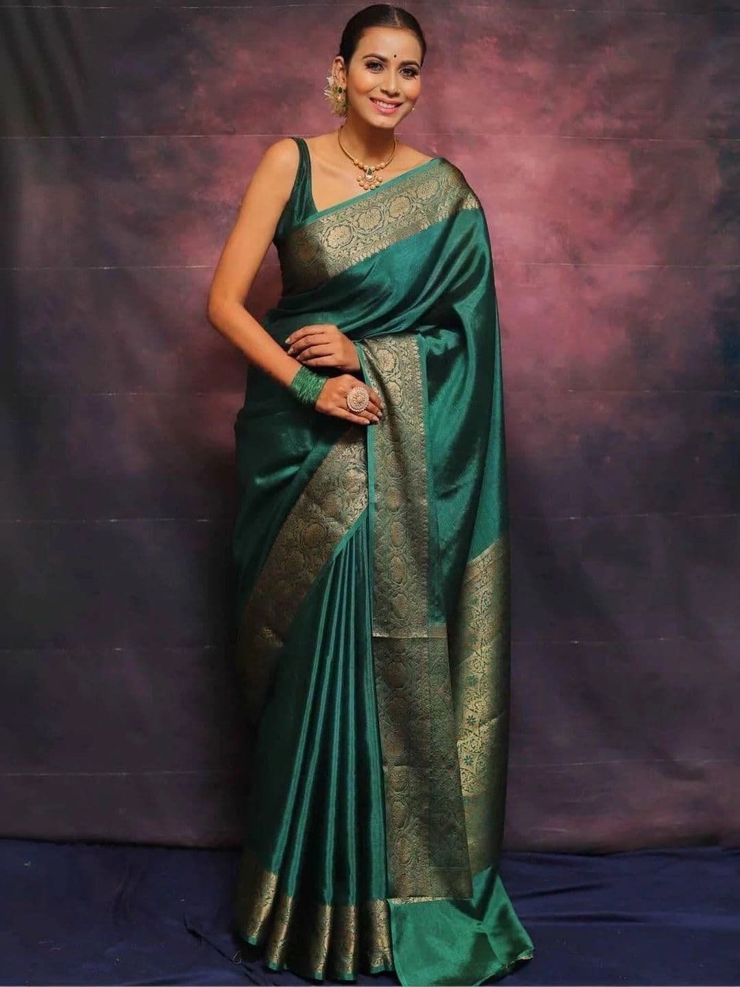 House Of Nazakat Woven Design Zari Art Silk Banarasi Saree thumbnail 5