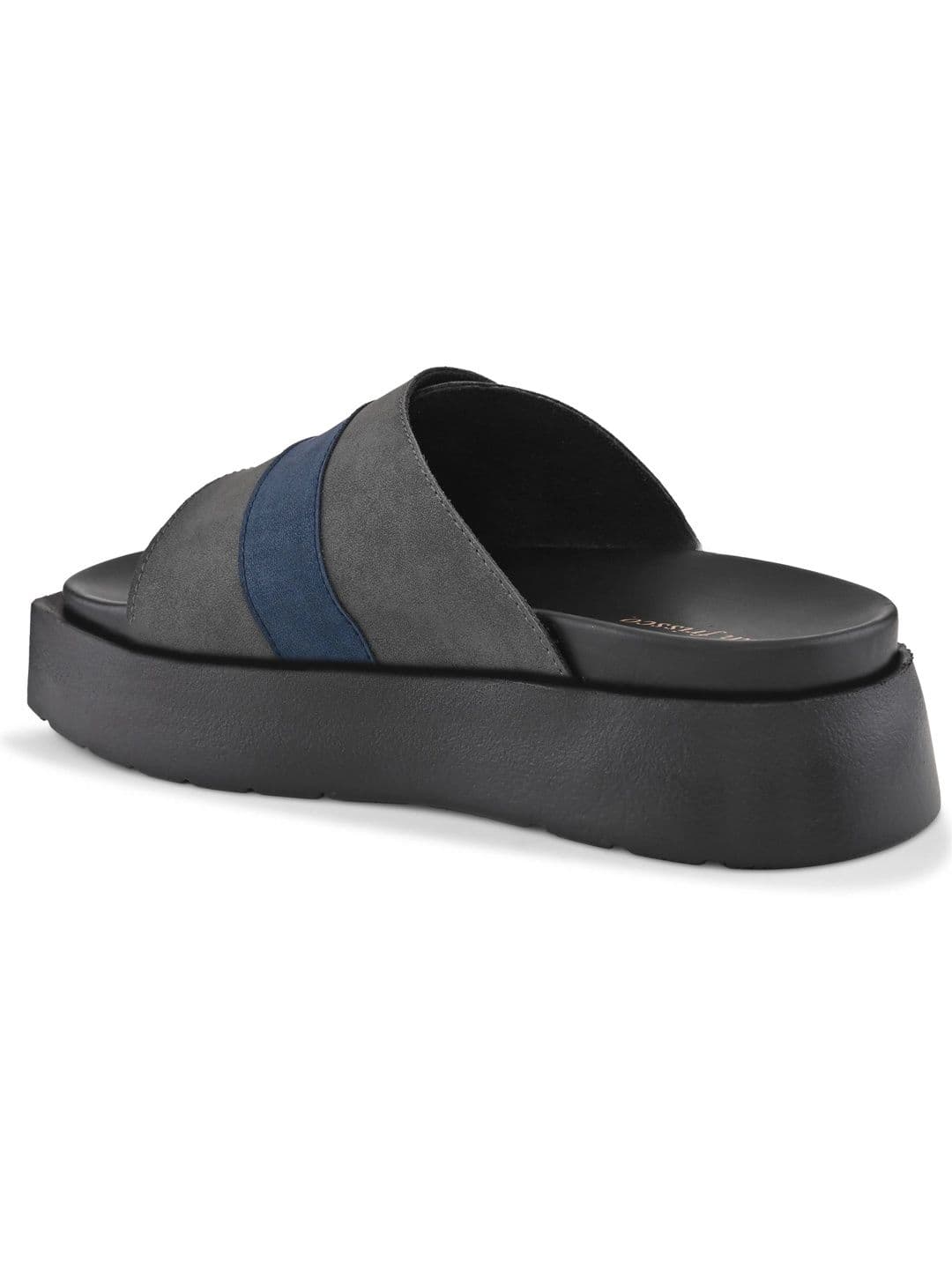 San Frissco Men Grey Suede Wide Strap Sandals with Cushioned Footbed & Chunky Sole thumbnail 7