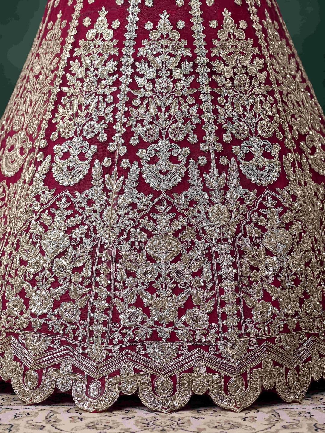 FABPIXEL Embroidered Semi-Stitched Lehenga & Unstitched Blouse With Dupatta thumbnail 6