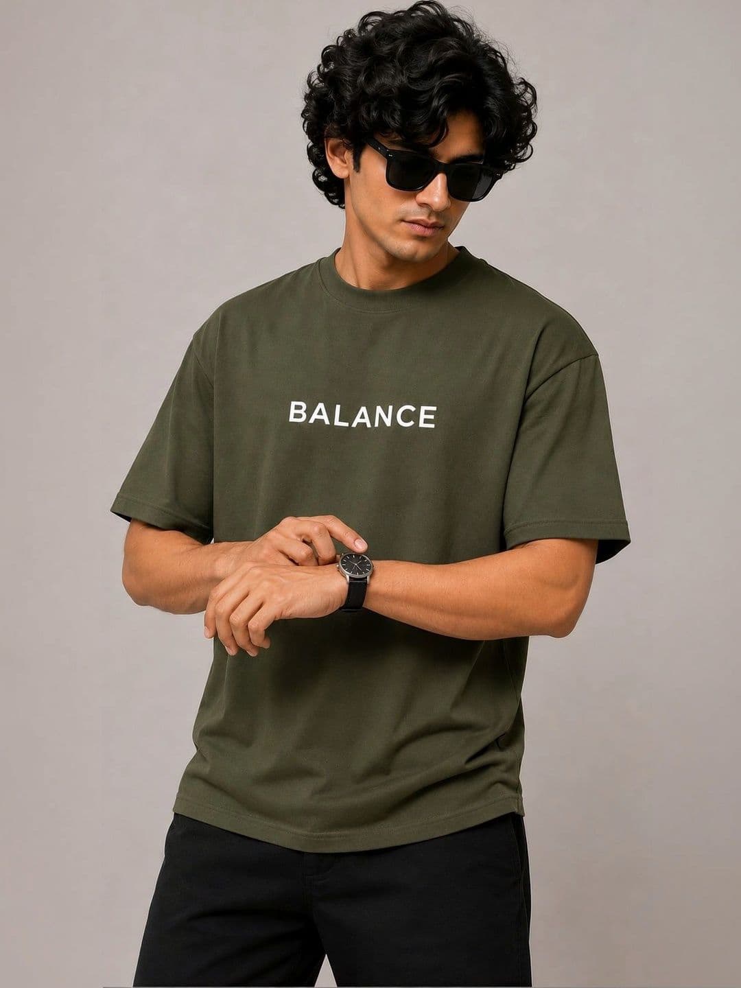 Angel Bella Men Typography Printed Drop-Shoulder Sleeves T-shirt thumbnail 2
