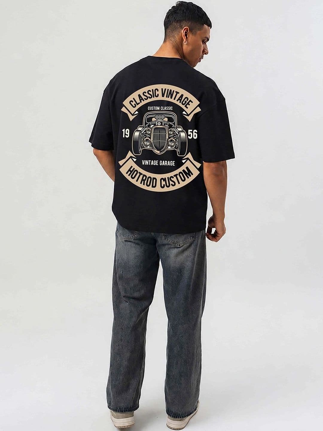 Mast & Harbour Men Printed Drop-Shoulder Sleeves T-shirt thumbnail 3