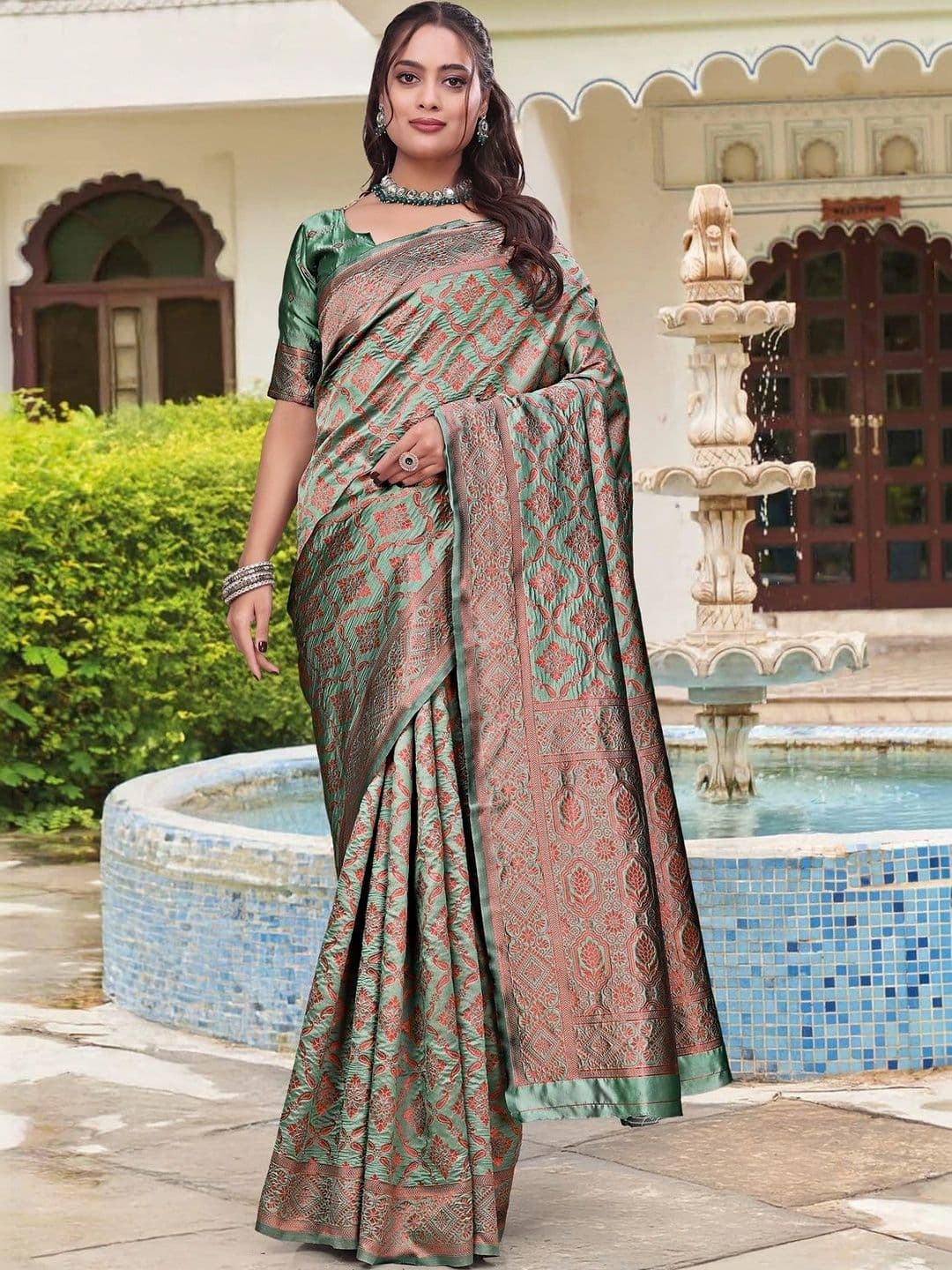 KALINI Floral Zari Silk Blend Saree - view 1