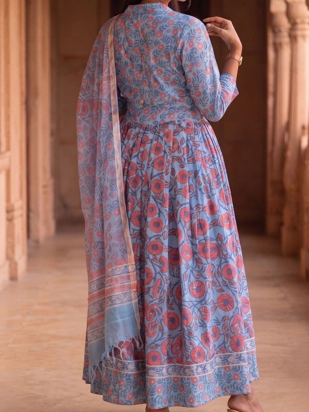 Avishya Printed Block Print Ready to Wear Lehenga & Blouse With Dupatta thumbnail 5