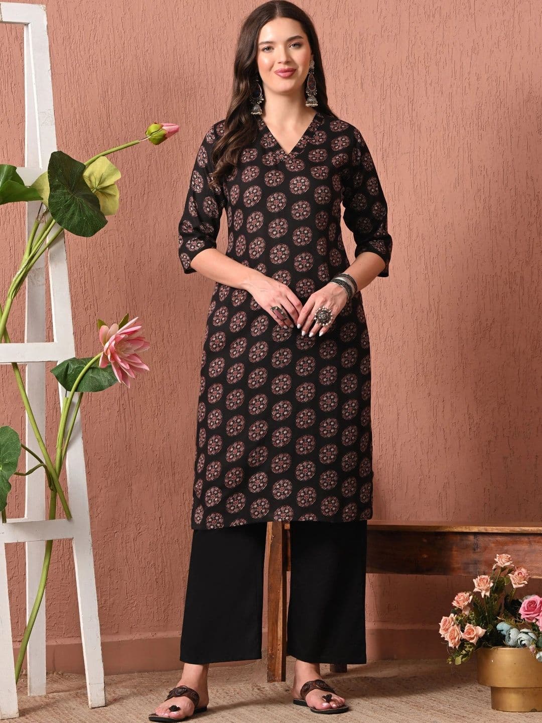 Sangria Women Ethnic Motifs Printed Indie Prints Kurta - view 1