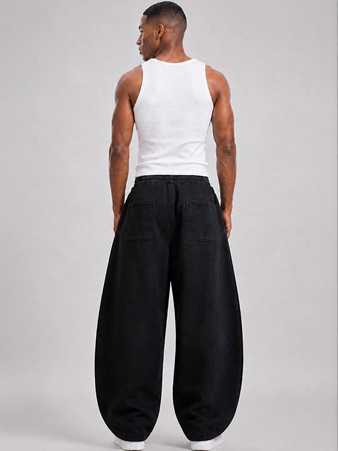 Powerlook Men Black Baggy Cotton Track Pants thumbnail 5