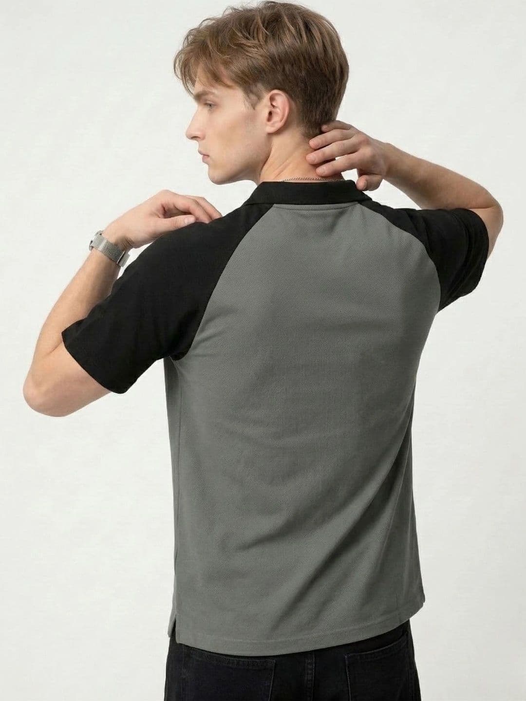 Kook N Keech Men Colourblocked Polo Collar T-shirt thumbnail 3