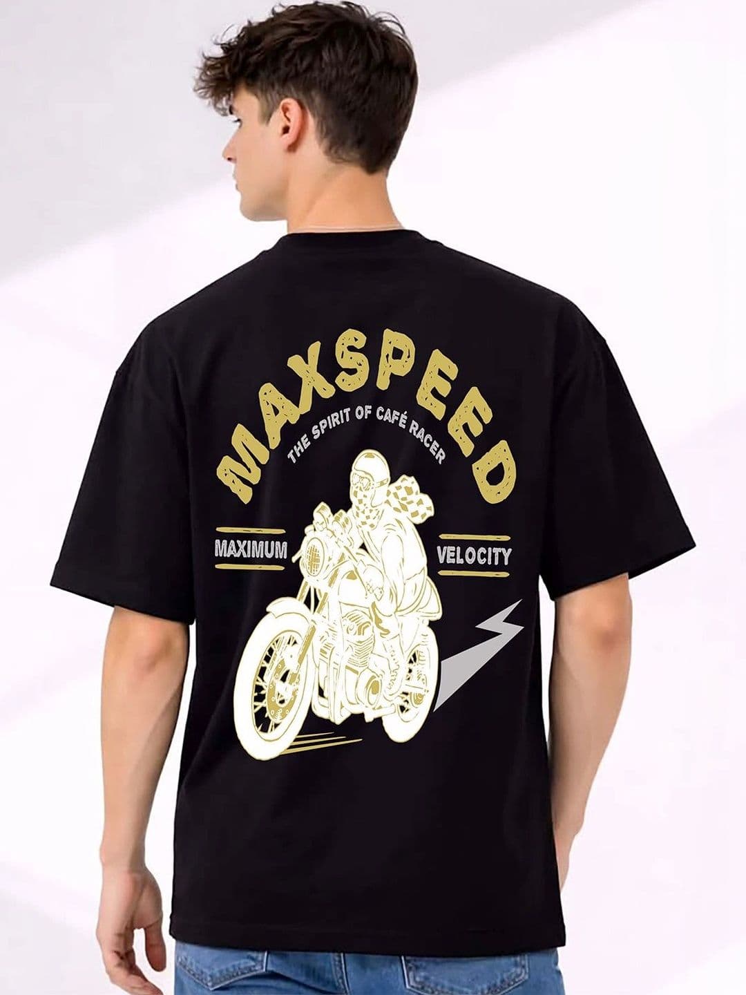 Mast & Harbour Men Printed Drop-Shoulder Sleeves T-shirt thumbnail 3