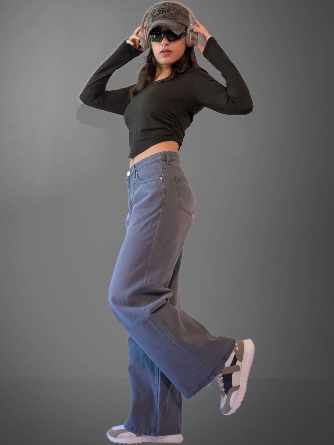 MUMS STITCH Women Wide Leg High-Rise Jeans thumbnail 2