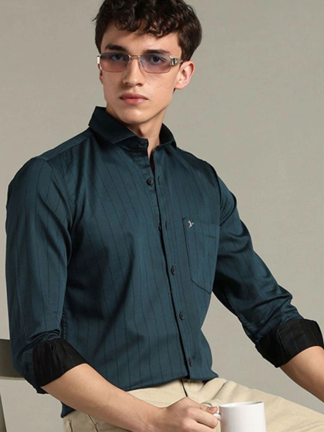 BLUEISLAND Men Comfort Striped Casual Shirt thumbnail 2