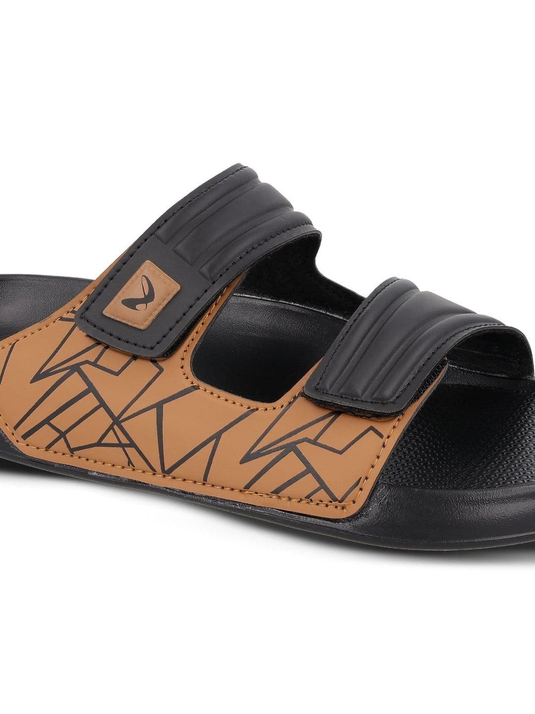Walkaroo Men Black & Brown Comfort Sandals thumbnail 2