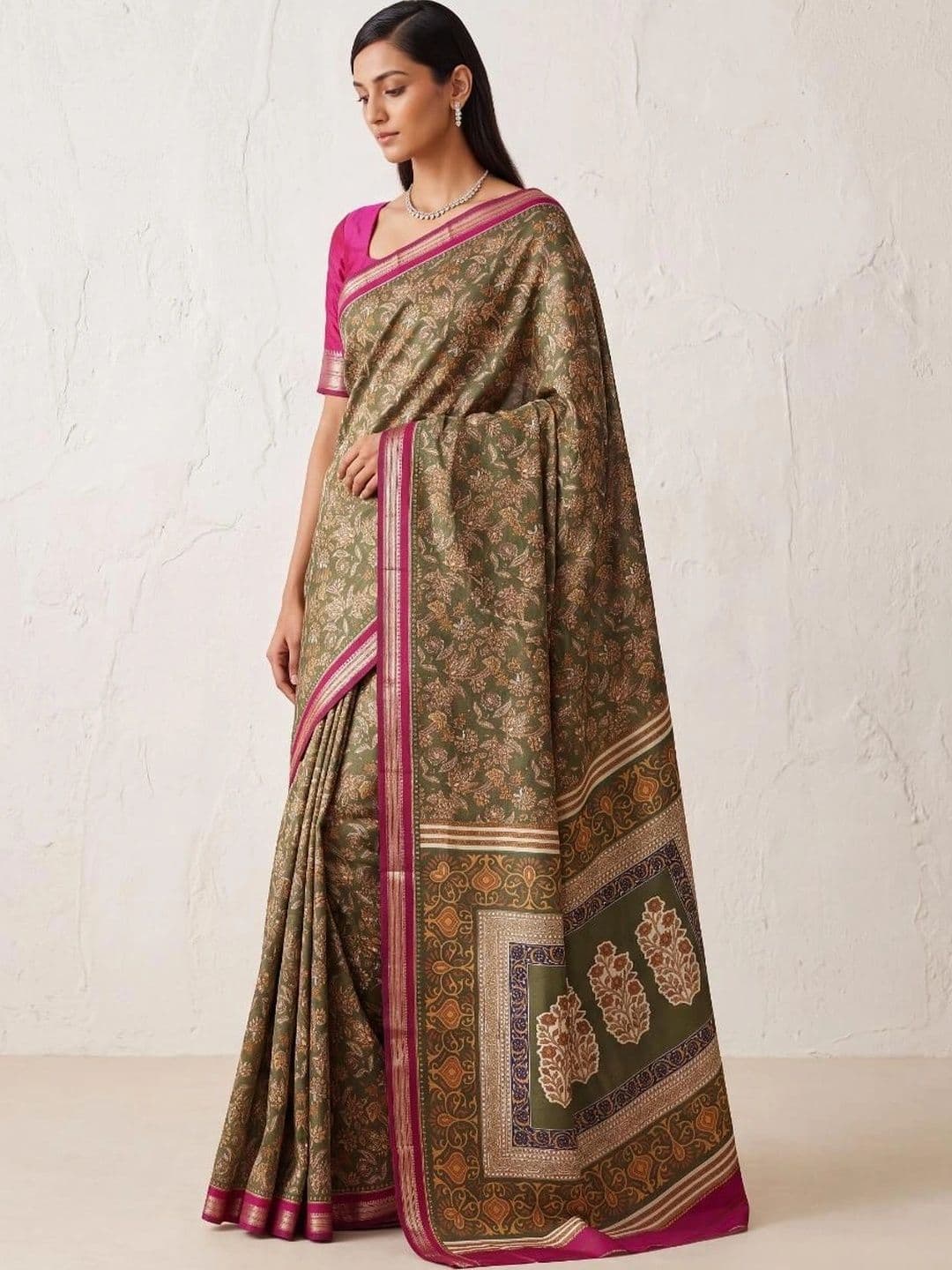 KRISHREE Paisley Silk Cotton Saree - view 1