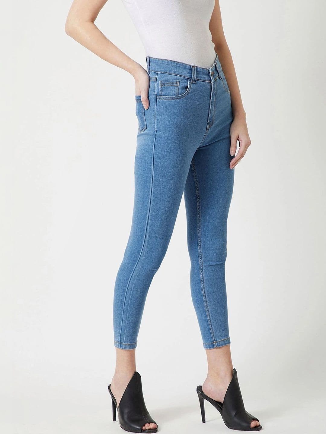 Mast & Harbour Women Skinny Fit High-Rise Light Fade Stretchable Jeans thumbnail 5