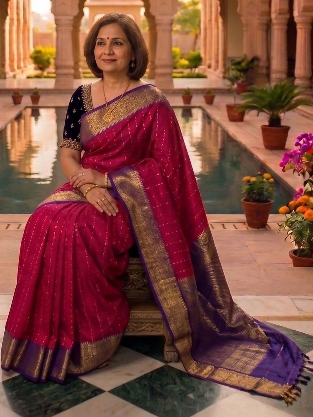MITAL ENTERPRISE Zari Art Silk Saree thumbnail 4
