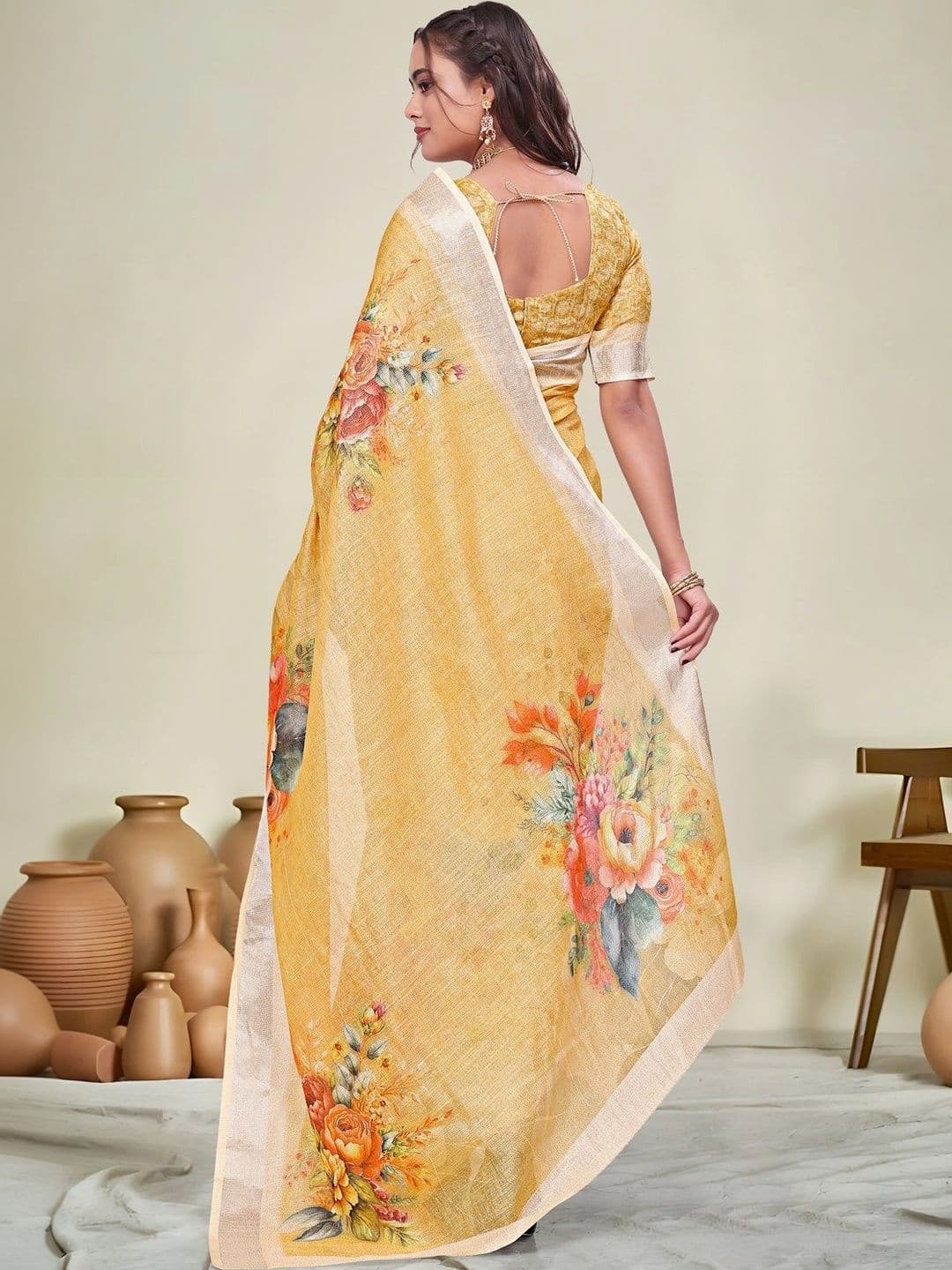 KALINI Floral Saree thumbnail 7