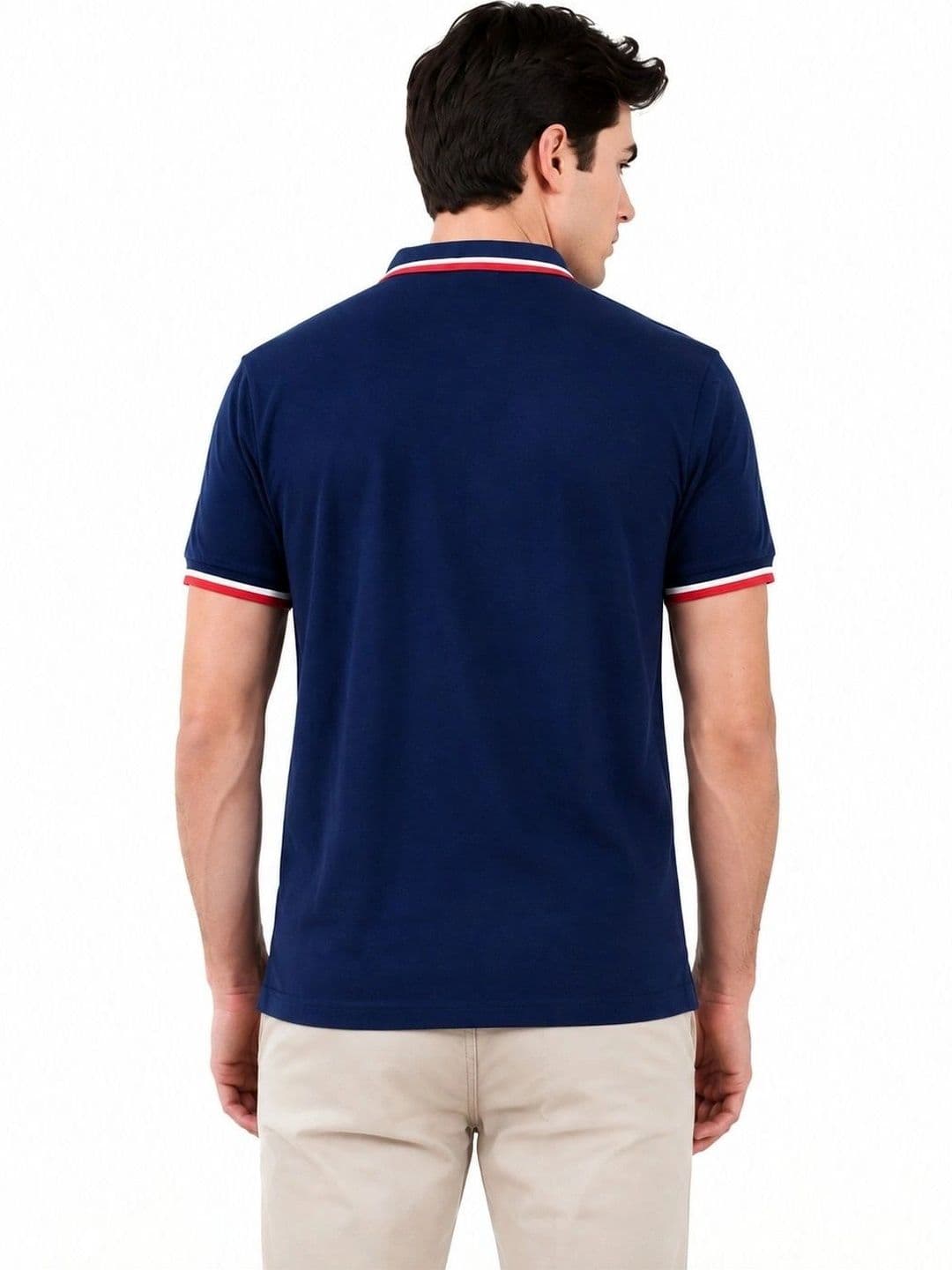 Raves Men Brand Logo Polo Collar Applique T-shirt thumbnail 5
