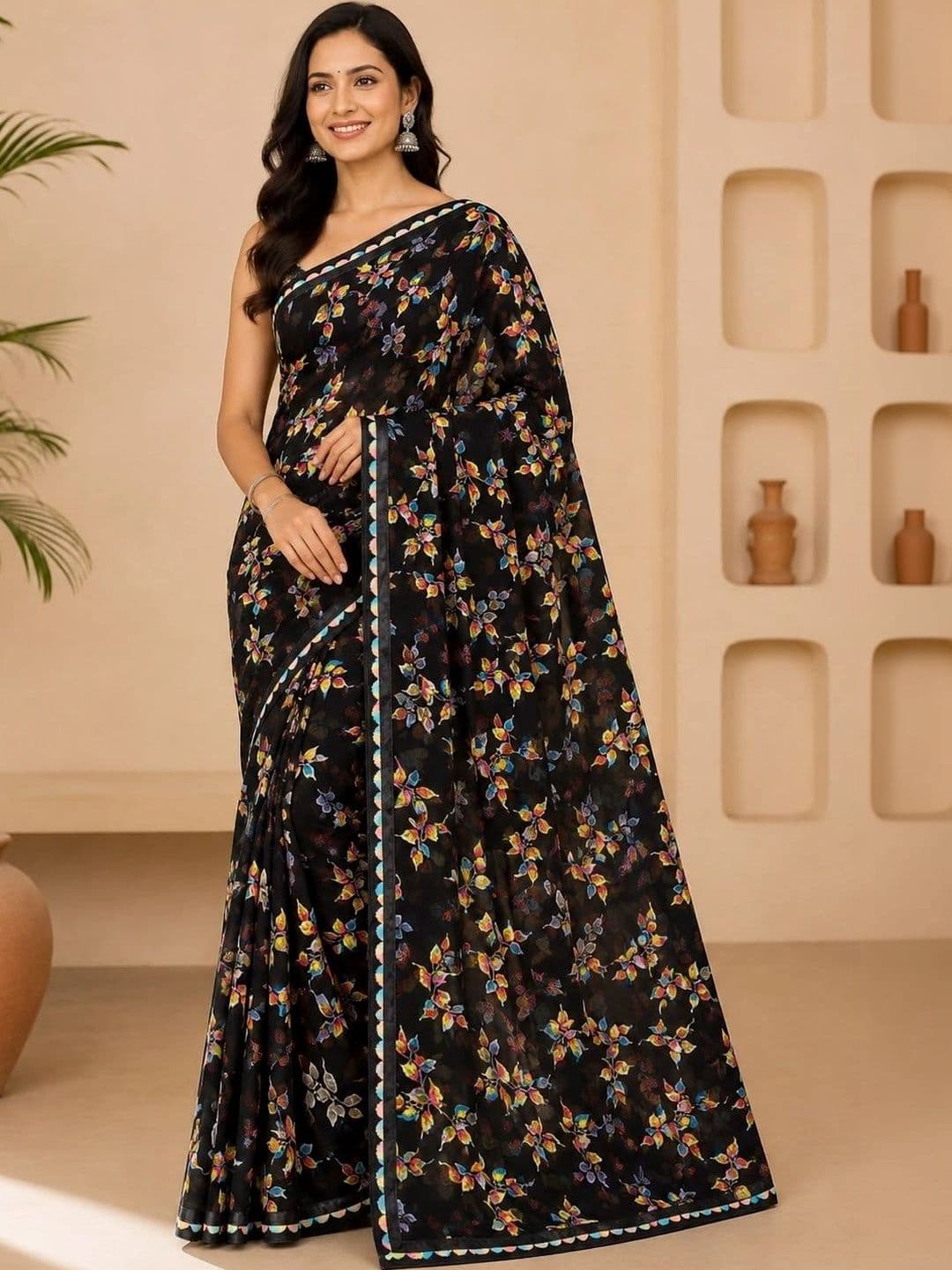 Keshav Trendz Pure Georgette Saree thumbnail 2