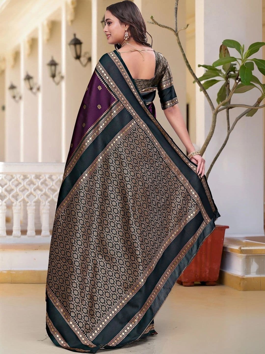KALINI Woven Design Zari Silk Blend Saree thumbnail 5