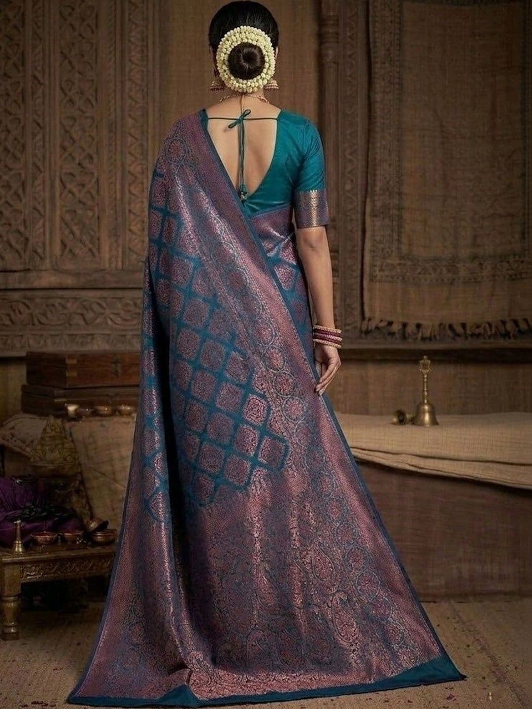 MITAL ENTERPRISE Woven Design Zari Art Silk Saree thumbnail 3