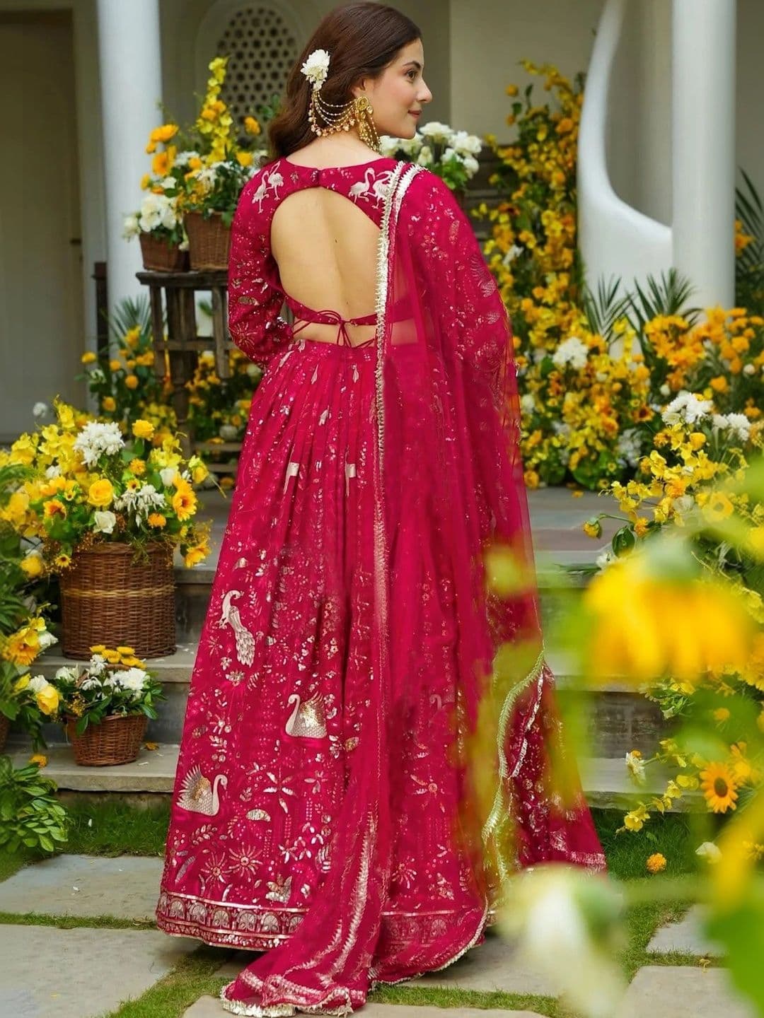 Moda Rapido Printed Foil Print Semi-Stitched Lehenga & Unstitched Blouse With Dupatta thumbnail 2