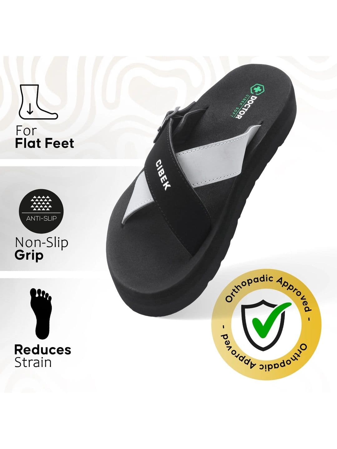 DOCTOR CIBEK SOFT Men Colourblocked Thong Flip-Flops thumbnail 3