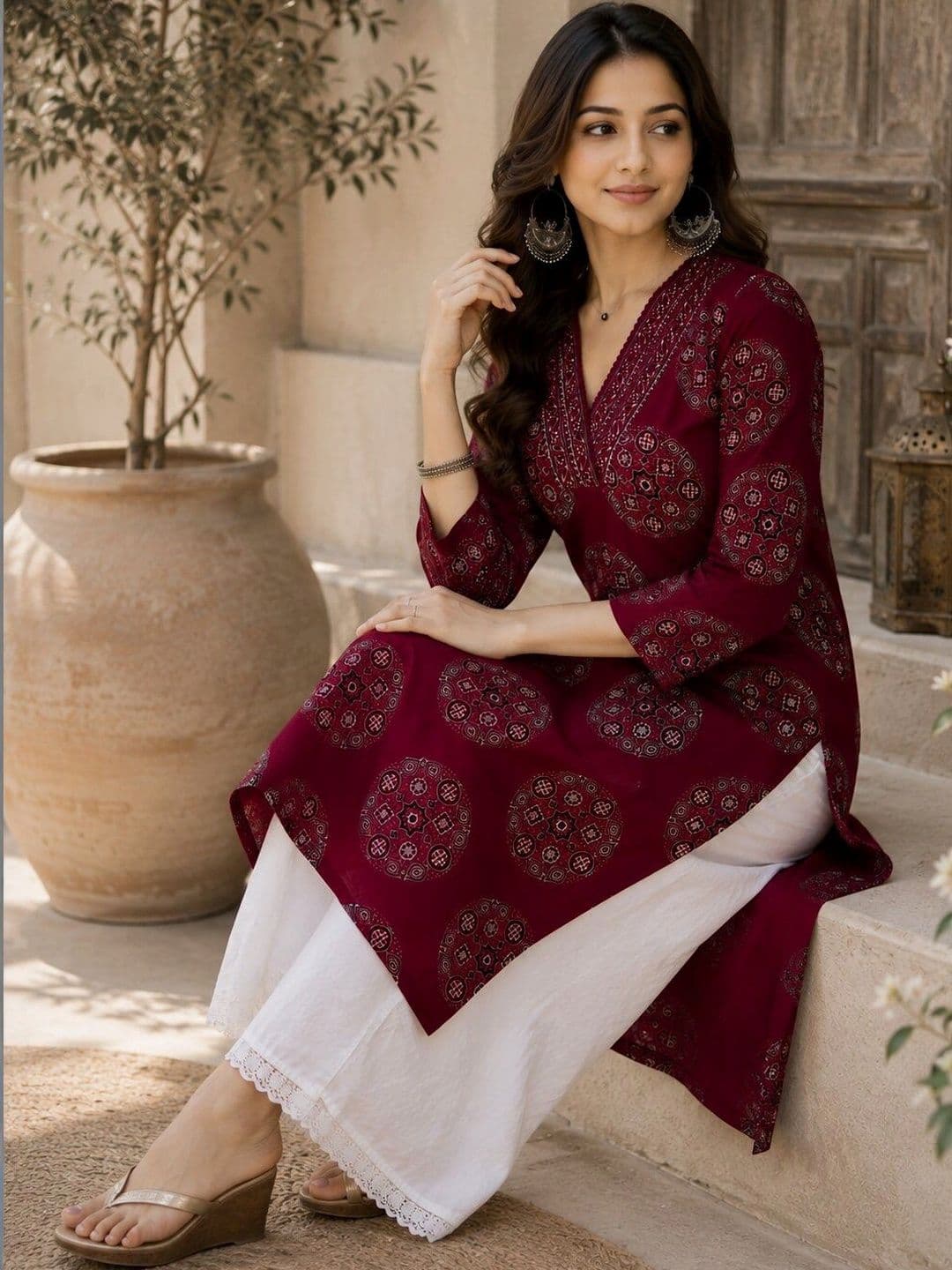 Hunaiza Women Ethnic Motifs Printed Indie Prints Kurta thumbnail 3