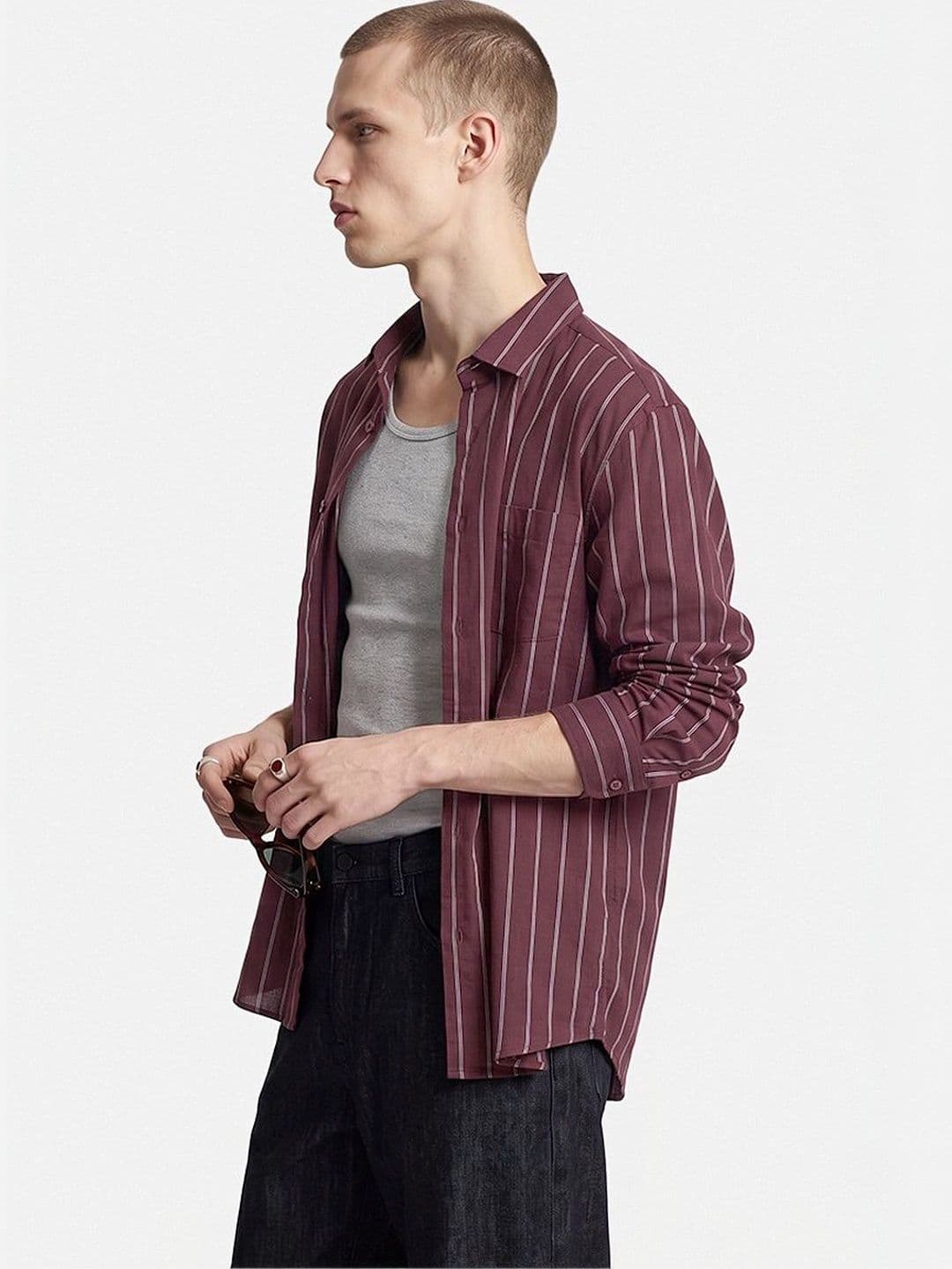 Snitch Men Striped Casual Shirt thumbnail 4