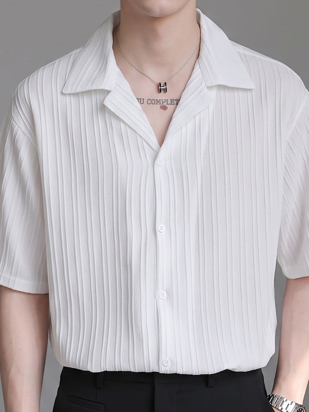 Suo Men Boxy Casual Shirt thumbnail 4