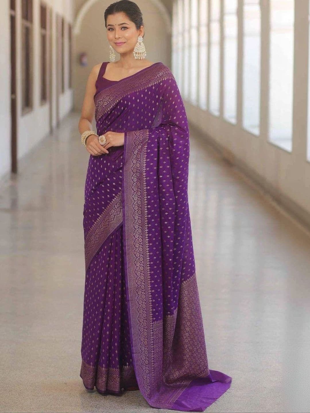 Anokhi Attire Woven Design Zari Art Silk Banarasi Saree - view 1