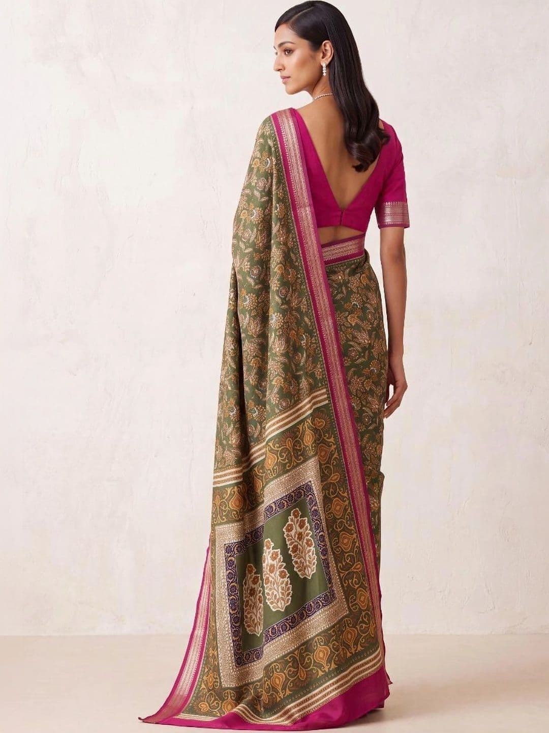 KRISHREE Paisley Silk Cotton Saree thumbnail 3
